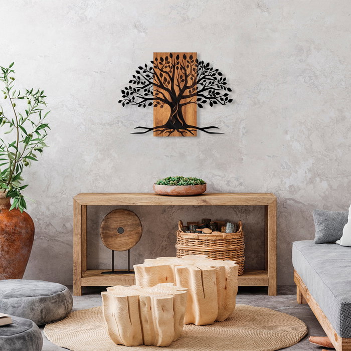 Wallity Accesorio de Pared de Madera Decorativa 382, Madera y Metal, 58 x 80 cm